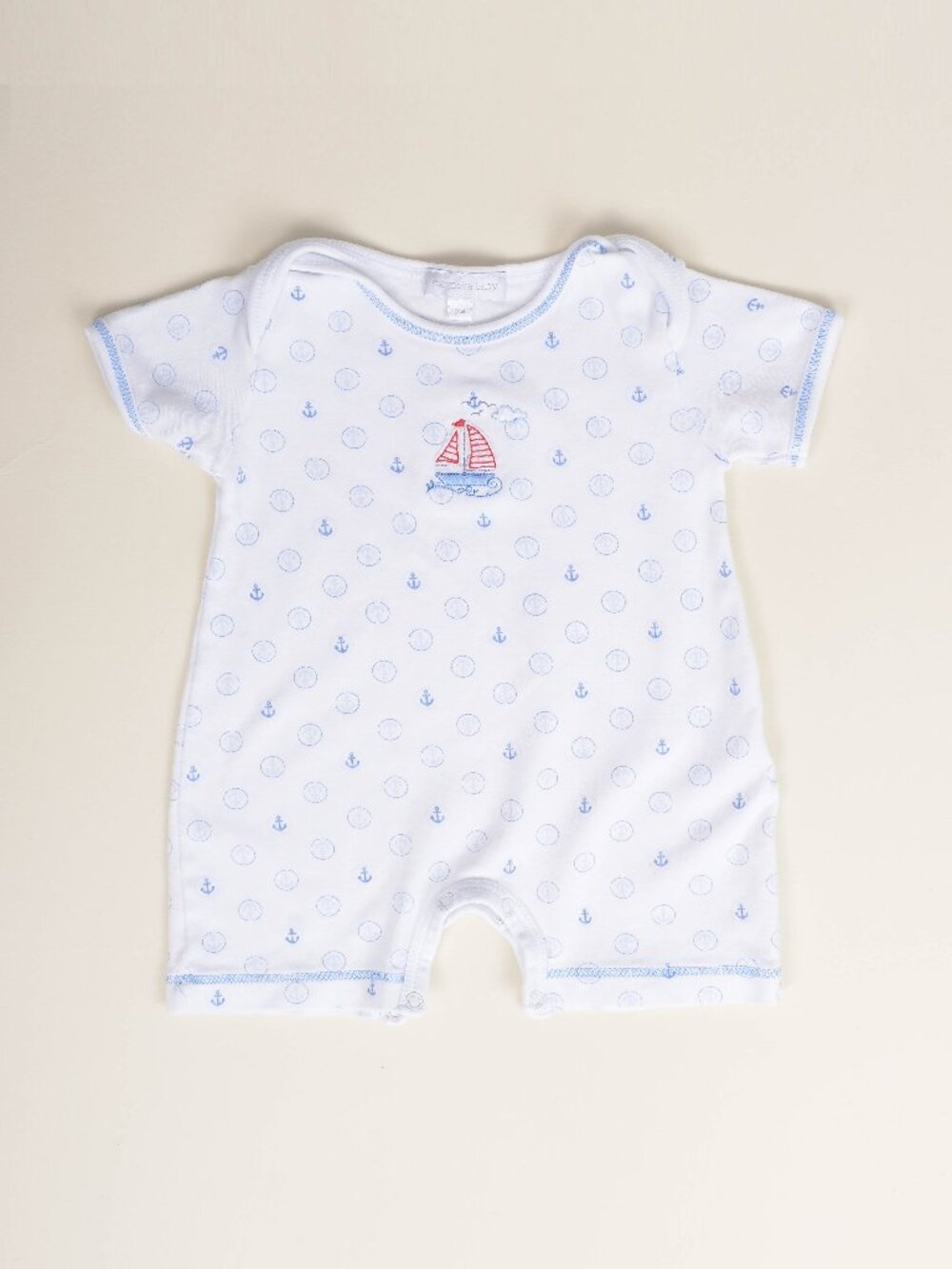 Magnolia Baby Embroidered Sailboat Infant Boys Romper Jumper 3M